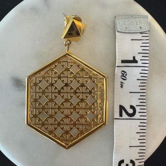 Tory Burch Gold Geometric Earrings - Picture 6 of 6